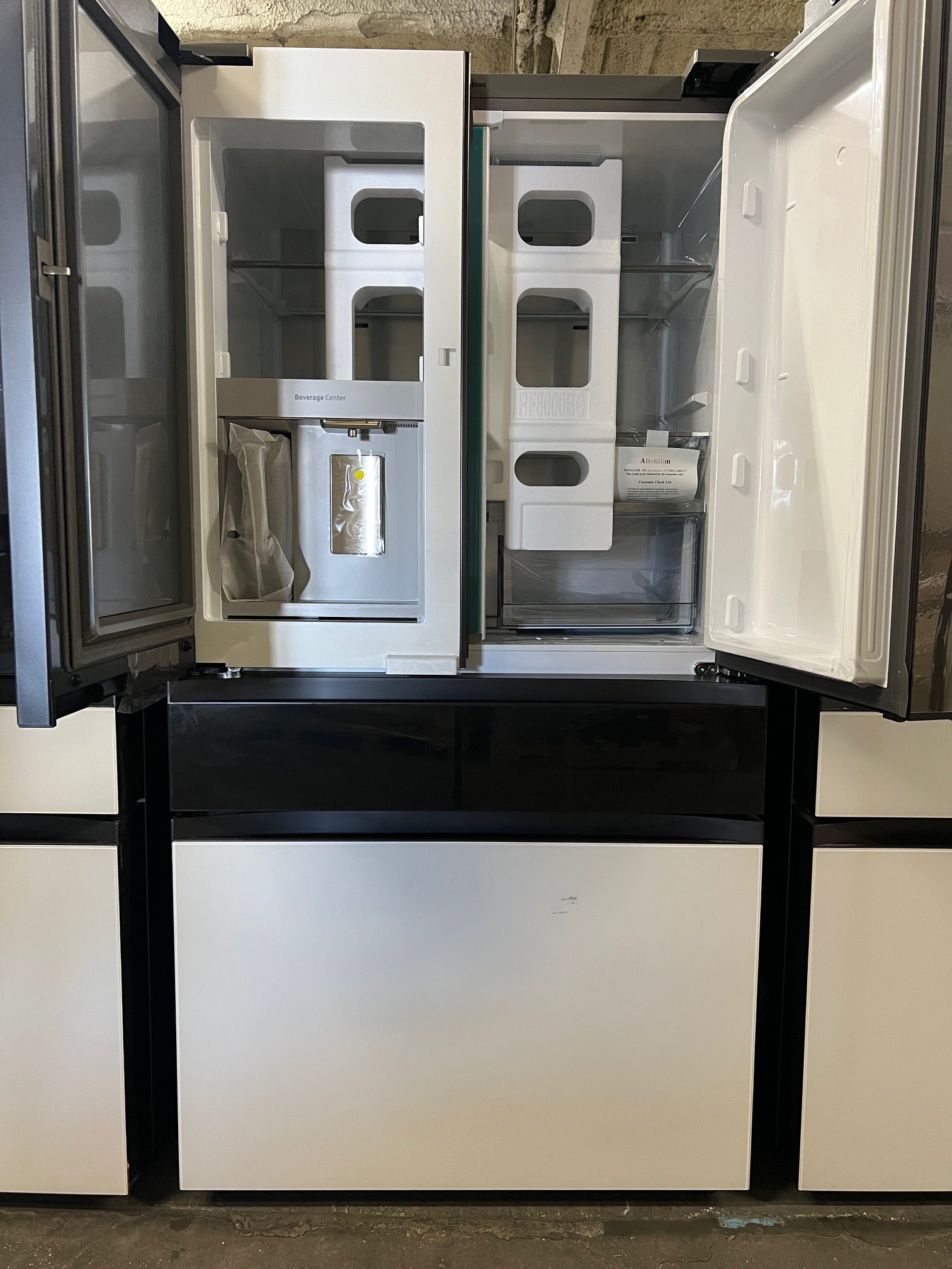 Samsung BESPOKE 23 cu. ft. Counter Depth 4-Door French Door with Tablet - Black & White